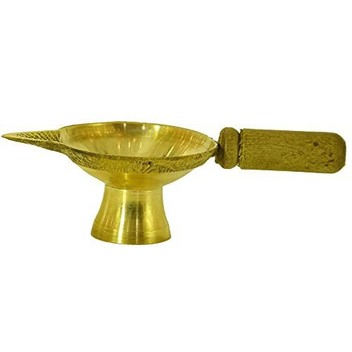 Santarms Kapoor Aarti Diya with Wooden Handle