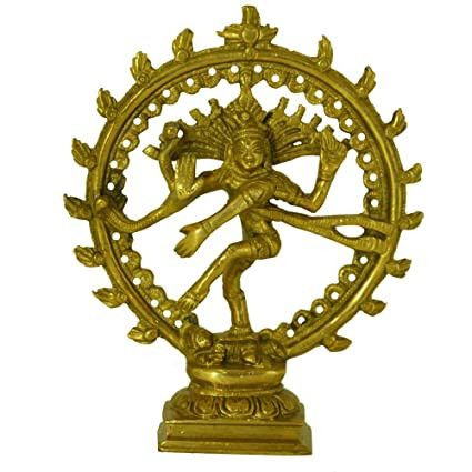 Santarms Brass Nataraja Statue Black Coating 6.6" inch