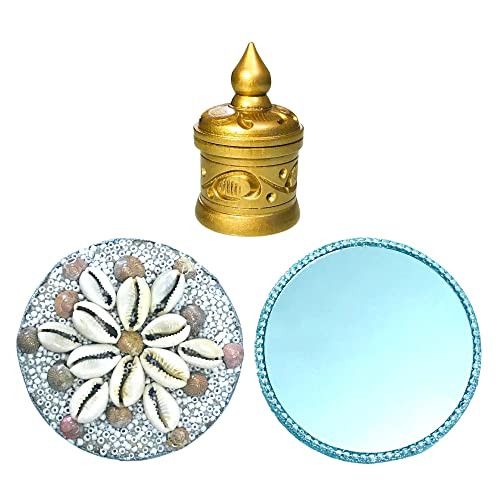 Santarms Fancy Sindoor Box for Gift with Mirror | Pooja Articles Gifting Sindoor Moti Dibbi | Wooden kumkum Box