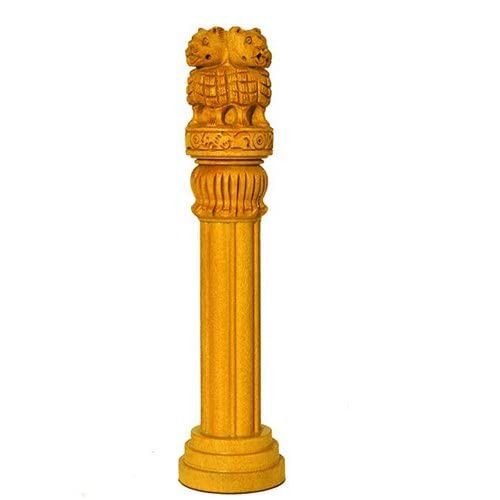 Santarms wooden Ashoka pillar 5 Inch ashoka stambh for table advocate accessories gifts women men brother pillara stand ashok national emblem office home decor items or car dashboard Indian decoration