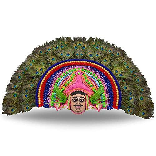 santarms handicrafts Kirat Kiratin purulia art of folk chhau dance face mask | best home d?cor wall decorative hanging showpiece bengal chau crafts - handmade product by chhau