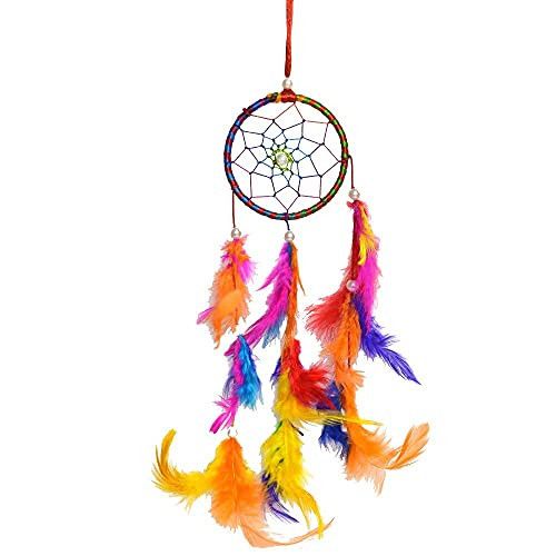 santarms decorative dreams catchers (multicolour) 16 inch - indian wall art for office shops home wall , hanging design & protection - Bedroom , Balcony , Garden , Party , Caf d cor gift propose