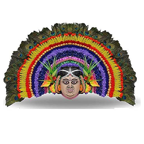 santarms handicrafts Kiratin Kirat purulia art of folk chhau dance face mask | best home d?cor wall decorative hanging showpiece bengal chau crafts - handmade product by chhau |big size