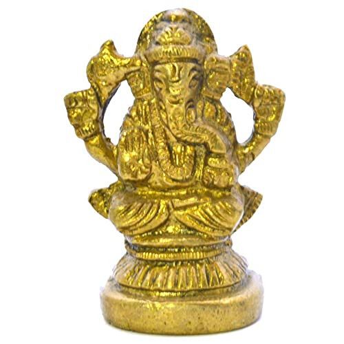 Santarms Brass Ganesha Idol Home Decorative Items Handcrafted Brass Ganesh Idol Home Decor | Ganesh Ganesha | Bal Ganesh | Ganpati Ganapati Murti Statue (Antique) Home Ganesh Murti Decor Statue