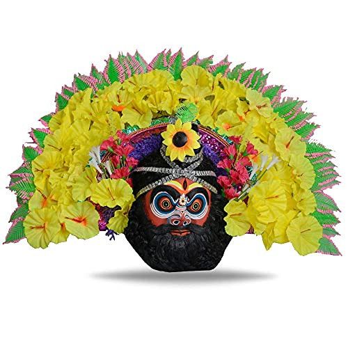 Santarms handicrafts Parshu Ram purulia art of folk chhau dance face mask | best home d?cor wall decorative hanging showpiece bengal chau crafts - handmade product by chhau