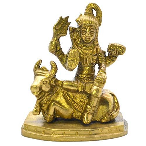 Santarms Brass Lord Shiva Sitting on Nandi